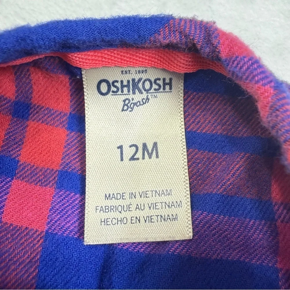 OshKosh B'gosh Blue and Pink Plaid Blouse